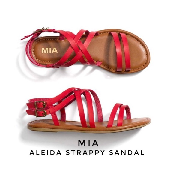 red mia sandals